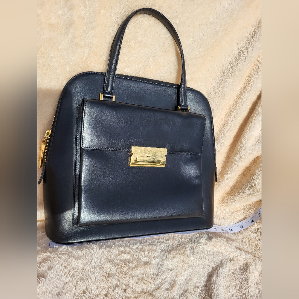 AUTHENTIC Salvatore Ferragamo Leather Doctor's Satchel Handbag
